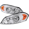 2006-2013 Chevrolet Impala / 2014-2016 Impala Limited / 2006-2007 Monte Carlo Crystal Headlights w/ Amber Reflectors (Chrome Housing / Clear Lens)