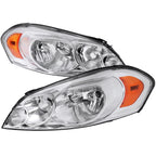 2006-2013 Chevrolet Impala / 2014-2016 Impala Limited / 2006-2007 Monte Carlo Crystal Headlights w/ Amber Reflectors (Chrome Housing / Clear Lens)