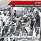 2006-2013 Chevrolet Impala / 2014-2015 Impala Limited / 2006-2007 Monte Carlo Crystal Headlights w/ LED Strip (Chrome Housing / Clear Lens)