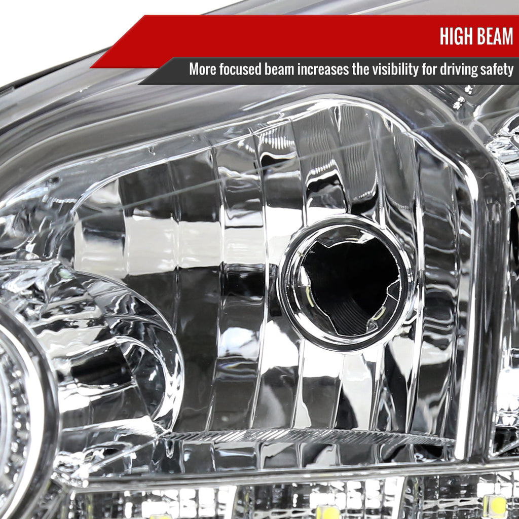 2006-2013 Chevrolet Impala / 2014-2015 Impala Limited / 2006-2007 Monte Carlo Crystal Headlights w/ LED Strip (Chrome Housing / Clear Lens)