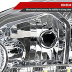 2006-2013 Chevrolet Impala / 2014-2015 Impala Limited / 2006-2007 Monte Carlo Crystal Headlights w/ LED Strip (Chrome Housing / Clear Lens)