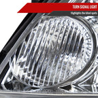 2006-2013 Chevrolet Impala / 2014-2015 Impala Limited / 2006-2007 Monte Carlo Crystal Headlights w/ LED Strip (Chrome Housing / Clear Lens)
