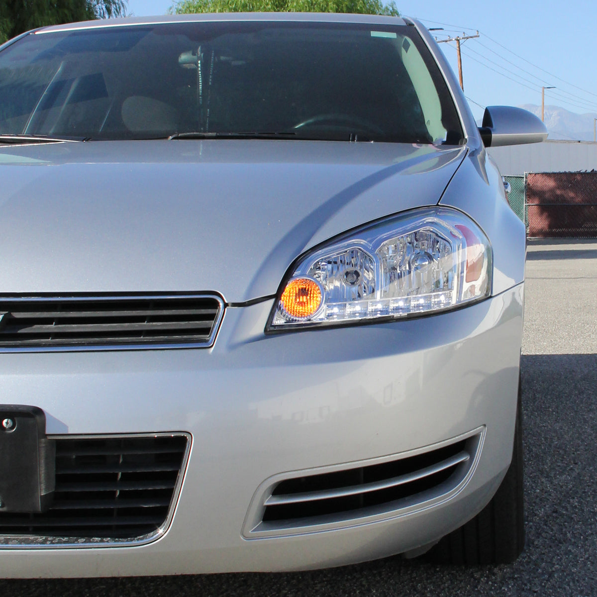 2006-2013 Chevrolet Impala / 2014-2015 Impala Limited / 2006-2007 Monte Carlo Crystal Headlights w/ LED Strip (Chrome Housing / Clear Lens)