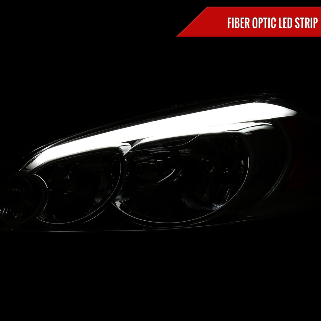 2006-2013 Chevrolet Impala / 2006-2007 Monte Carlo / 2014-2016 Impala Limited Factory Style Headlights w/ LED Strip (Chrome Housing / Smoked Lens)