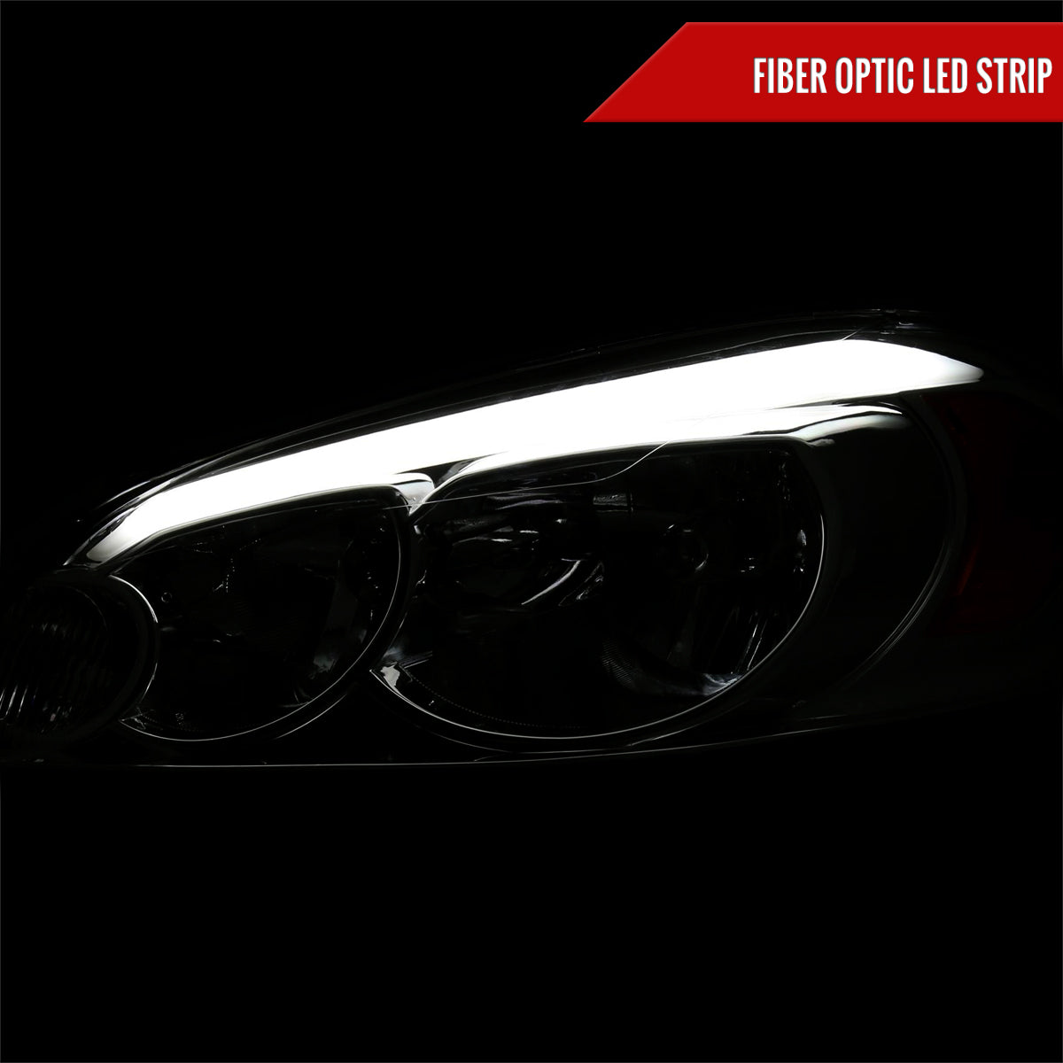 2006-2013 Chevrolet Impala / 2006-2007 Monte Carlo / 2014-2016 Impala Limited Factory Style Headlights w/ LED Strip (Chrome Housing / Smoked Lens)
