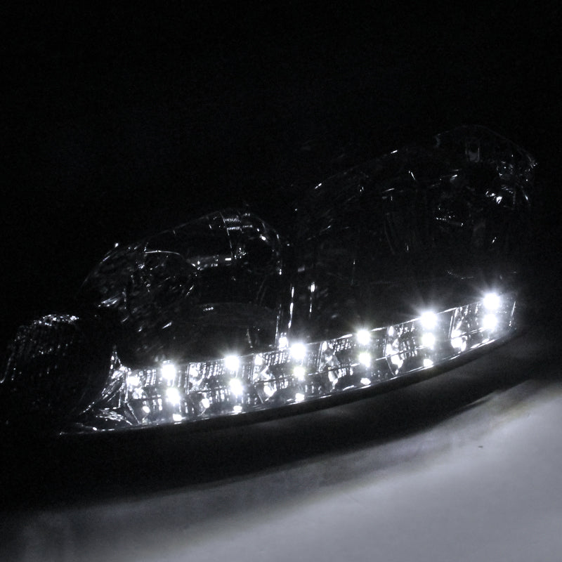 2006-2013 Chevrolet Impala / 2014-2015 Impala Limited / 2006-2007 Monte Carlo Crystal Headlights w/ LED Strip (Chrome Housing / Smoked Lens)