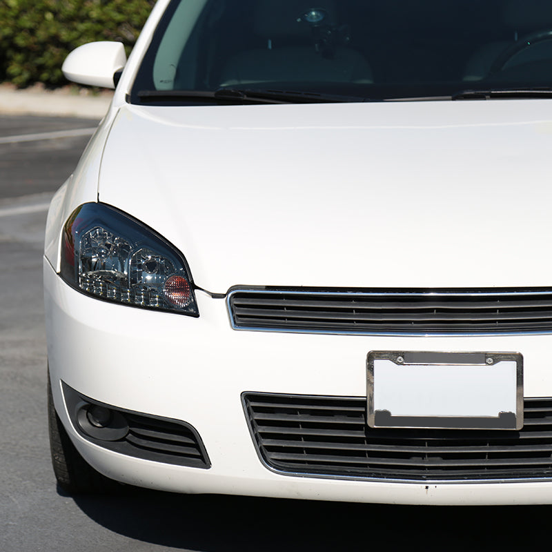 2006-2013 Chevrolet Impala / 2014-2015 Impala Limited / 2006-2007 Monte Carlo Crystal Headlights w/ LED Strip (Chrome Housing / Smoked Lens)