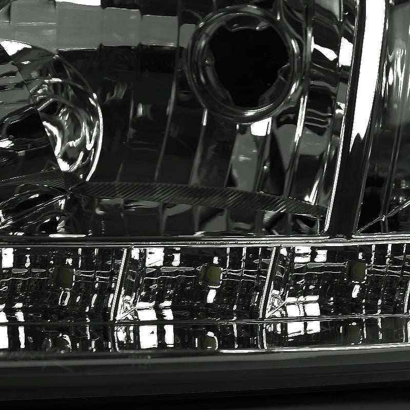2006-2013 Chevrolet Impala / 2014-2015 Impala Limited / 2006-2007 Monte Carlo Crystal Headlights w/ LED Strip (Chrome Housing / Smoked Lens)