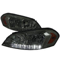 2006-2013 Chevrolet Impala / 2014-2015 Impala Limited / 2006-2007 Monte Carlo Crystal Headlights w/ LED Strip (Chrome Housing / Smoked Lens)