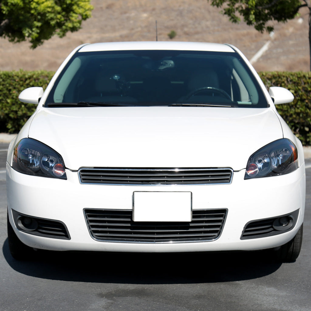 2006-2013 Chevrolet Impala / 2014-2016 Impala Limited / 2006-2007 Monte Carlo Crystal Headlights w/ Amber Reflectors (Matte Black Housing / Clear Lens)