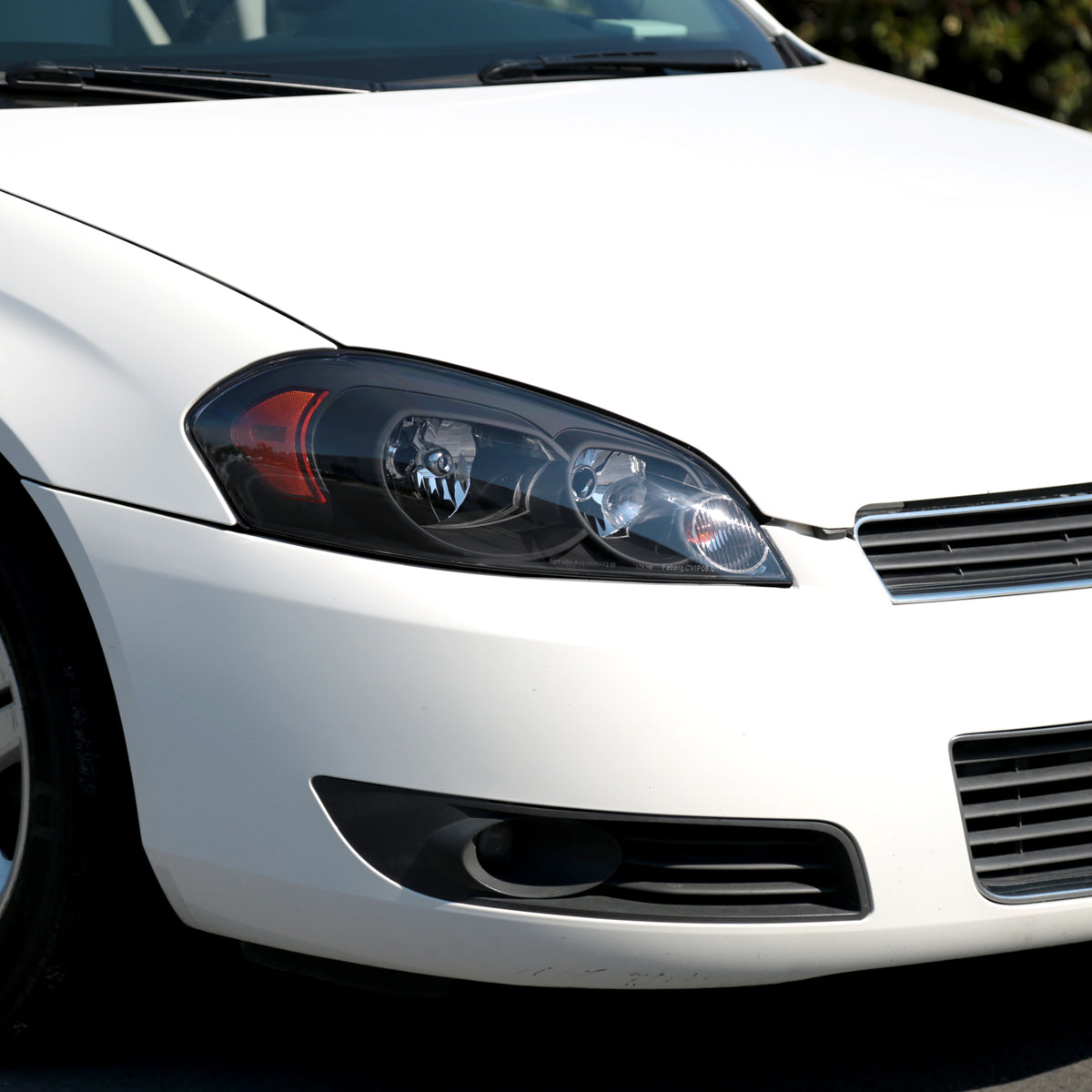 2006-2013 Chevrolet Impala / 2014-2016 Impala Limited / 2006-2007 Monte Carlo Crystal Headlights w/ Amber Reflectors (Matte Black Housing / Clear Lens)