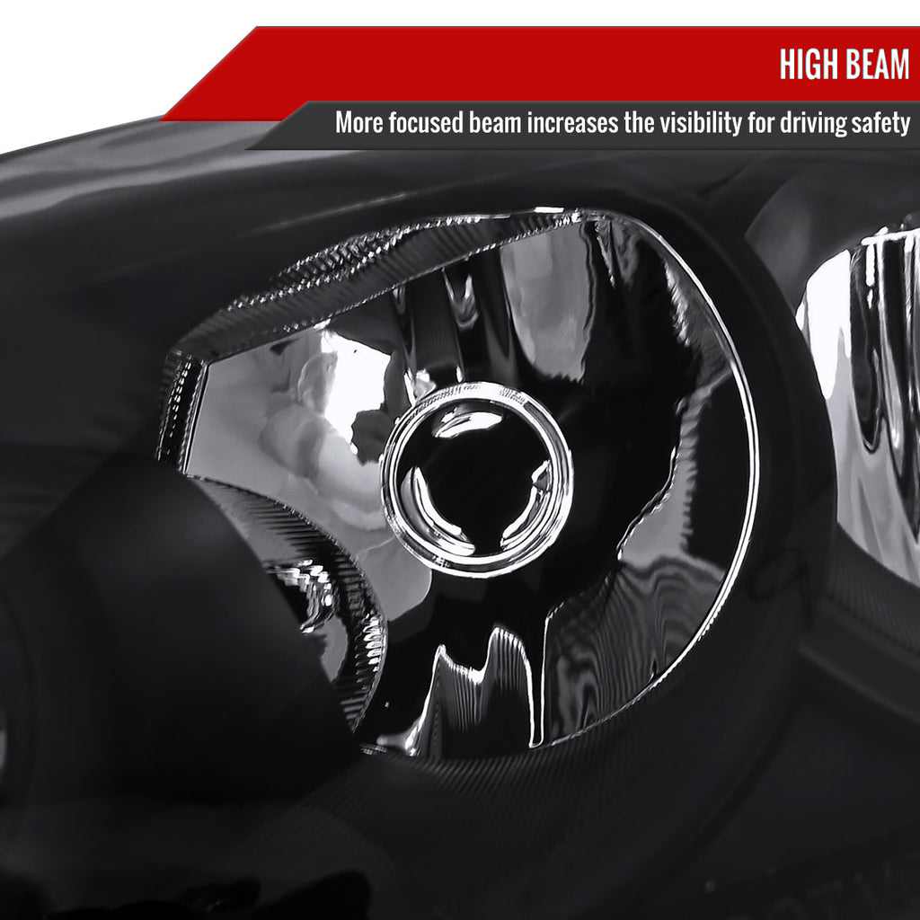 2006-2013 Chevrolet Impala / 2014-2016 Impala Limited / 2006-2007 Monte Carlo Crystal Headlights w/ Amber Reflectors (Matte Black Housing / Clear Lens)