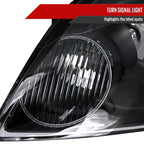 2006-2013 Chevrolet Impala / 2014-2016 Impala Limited / 2006-2007 Monte Carlo Crystal Headlights w/ Amber Reflectors (Matte Black Housing / Clear Lens)