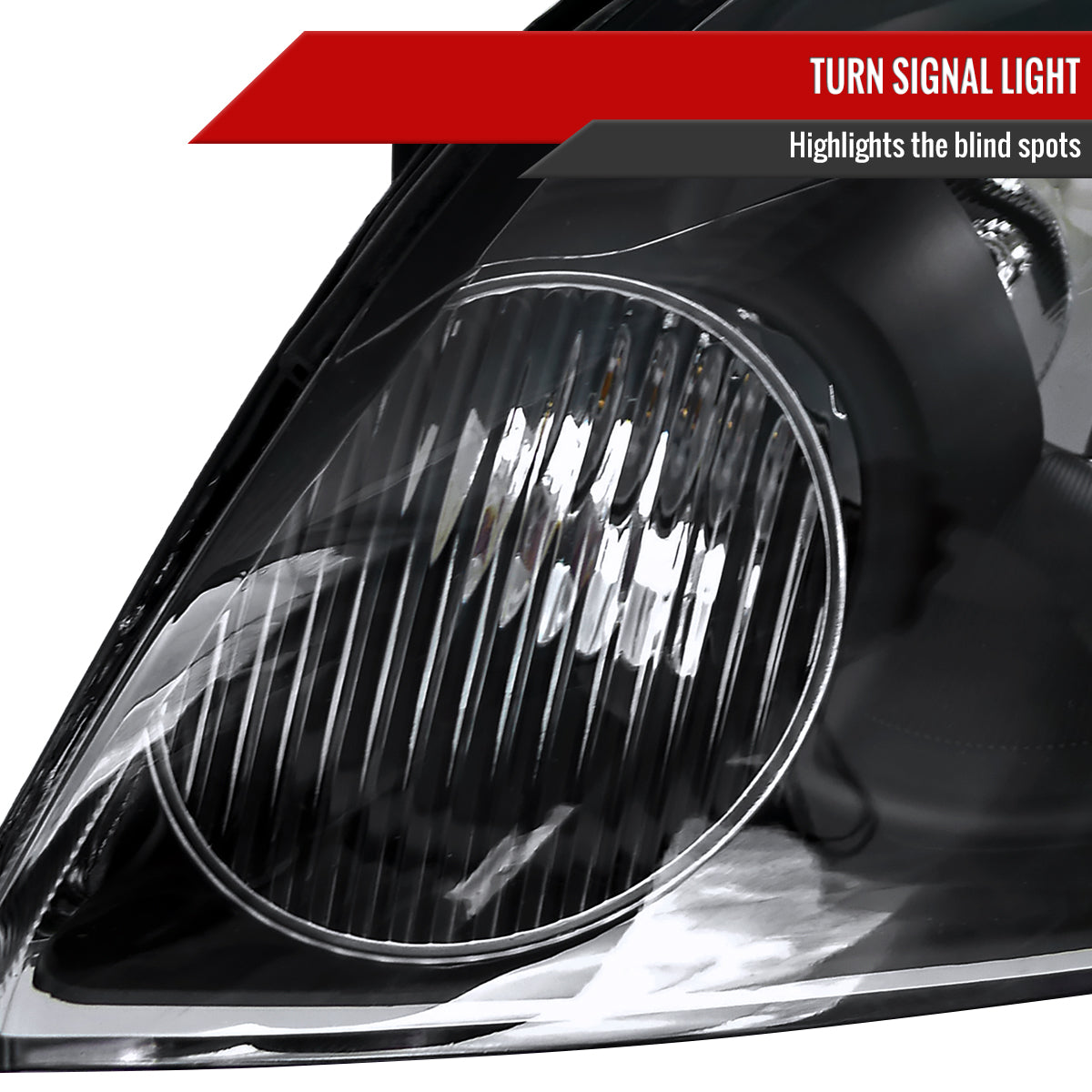 2006-2013 Chevrolet Impala / 2014-2016 Impala Limited / 2006-2007 Monte Carlo Crystal Headlights w/ Amber Reflectors (Matte Black Housing / Clear Lens)