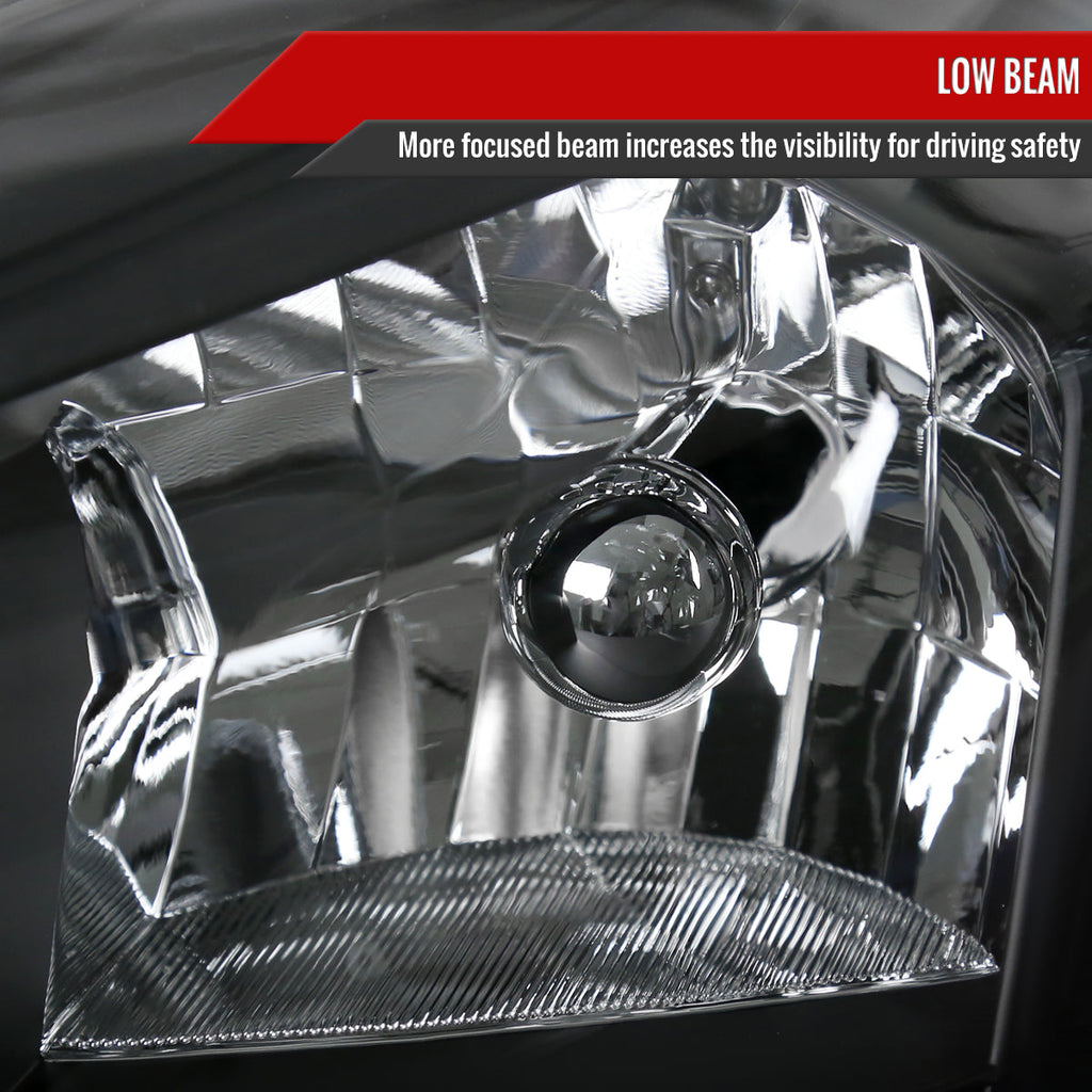 2006-2013 Chevrolet Impala / 2014-2015 Impala Limited / 2006-2007 Monte Carlo Crystal Headlights w/ LED Strip (Matte Black Housing / Clear Lens)