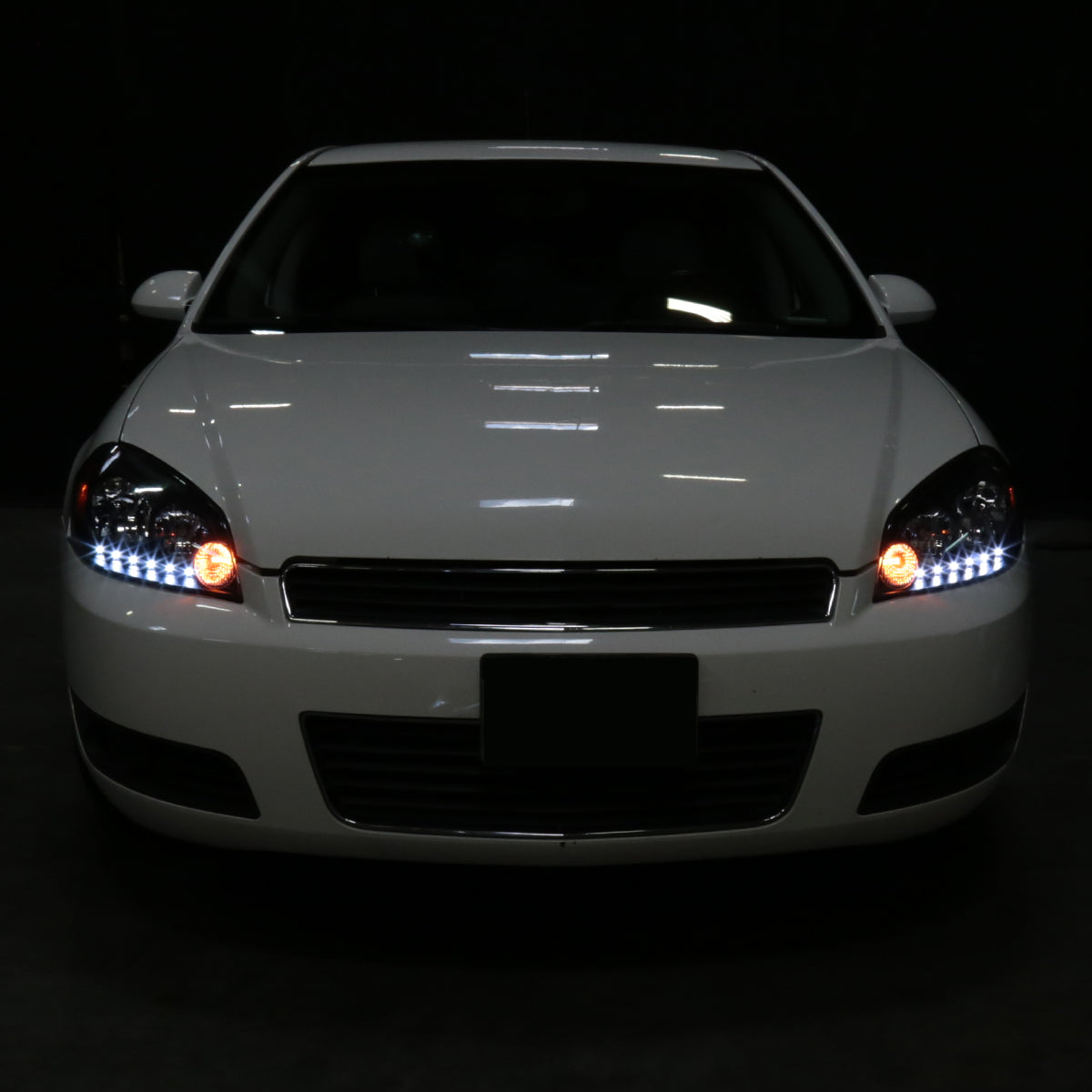 2006-2013 Chevrolet Impala / 2014-2015 Impala Limited / 2006-2007 Monte Carlo Crystal Headlights w/ LED Strip (Matte Black Housing / Clear Lens)