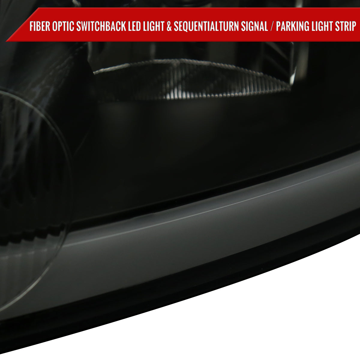 2006-2013 Chevrolet Impala / 2014-2016 Impala Limited / 2006-2007 Monte Carlo Switchback Sequential LED Bar Headlights (Matte Black Housing / Smoked Lens)