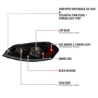 2006-2013 Chevrolet Impala / 2014-2016 Impala Limited / 2006-2007 Monte Carlo Switchback Sequential LED Bar Headlights (Matte Black Housing / Smoked Lens)