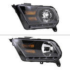 2010-2014 Ford Mustang S197 Factory Style Headlights (Matte Black Housing / Clear Lens)