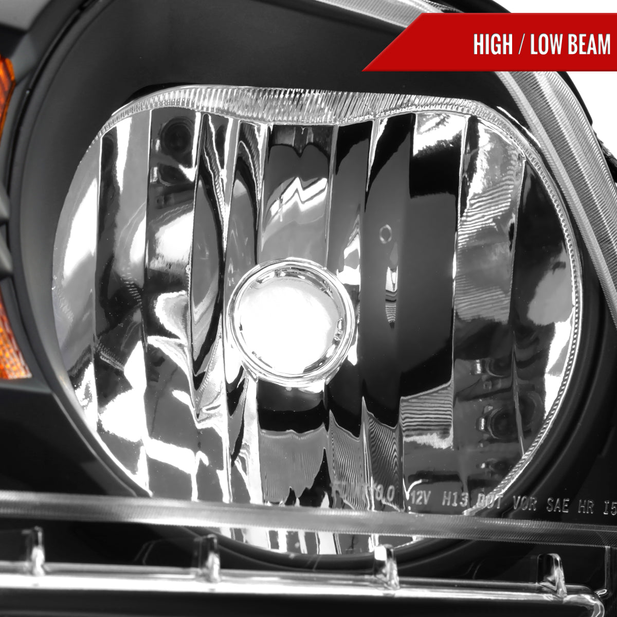 2010-2014 Ford Mustang S197 Factory Style Headlights (Matte Black Housing / Clear Lens)