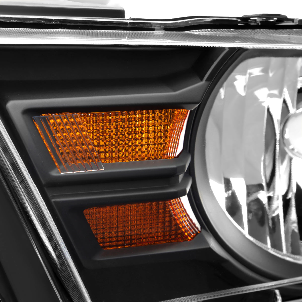 2010-2014 Ford Mustang S197 Factory Style Headlights (Matte Black Housing / Clear Lens)