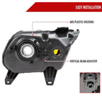 2010-2014 Ford Mustang S197 Factory Style Headlights (Matte Black Housing / Clear Lens)