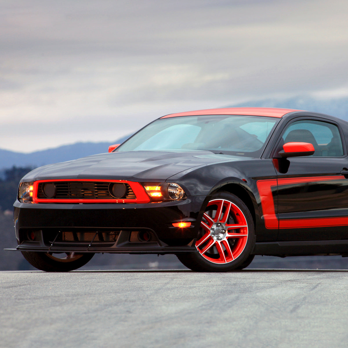 2010-2014 Ford Mustang S197 Factory Style Headlights (Matte Black Housing / Clear Lens)