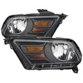 2010-2014 Ford Mustang S197 Factory Style Headlights (Matte Black Housing / Clear Lens)