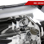 1999-2004 Ford Mustang New Edge LED Bar Factory Style Headlights with Amber Reflector (Chrome Housing / Clear Lens)