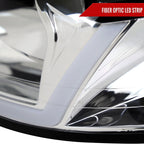 1999-2004 Ford Mustang New Edge LED Bar Factory Style Headlights with Amber Reflector (Chrome Housing / Clear Lens)
