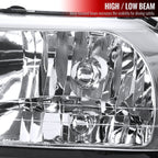 1999-2004 Ford Mustang New Edge Factory Style Headlights w/ Amber Reflectors (Chrome Housing / Clear Lens)