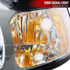 1999-2004 Ford Mustang New Edge Factory Style Headlights w/ Amber Reflectors (Chrome Housing / Clear Lens)