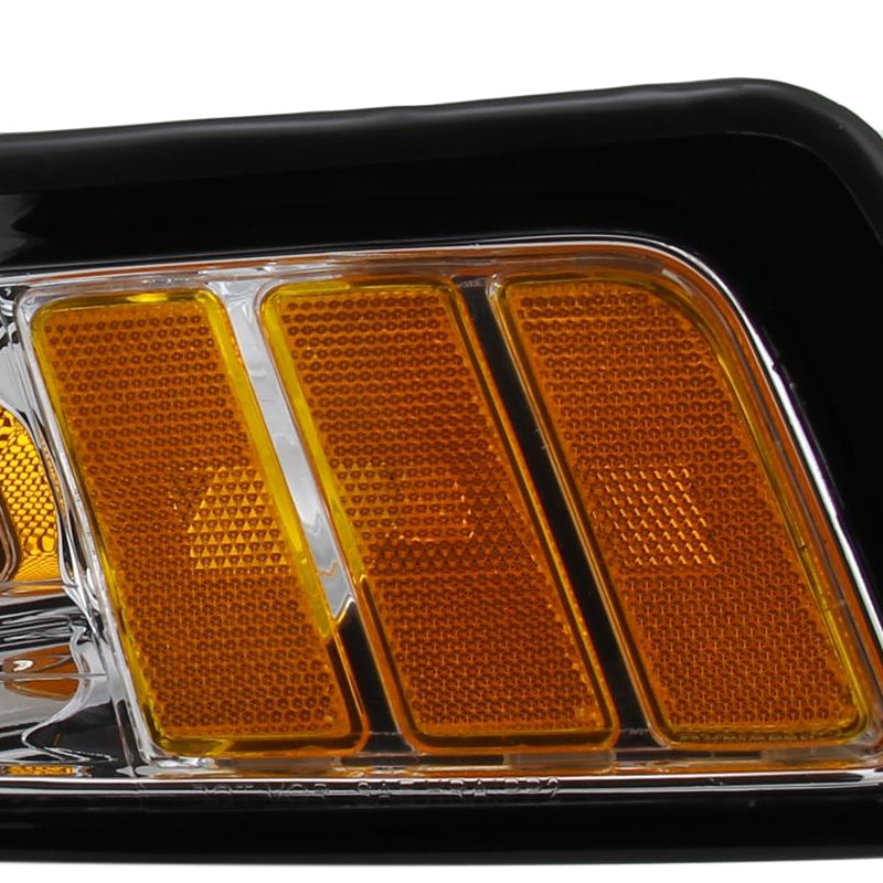 1999-2004 Ford Mustang New Edge Factory Style Headlights w/ Amber Reflectors (Chrome Housing / Clear Lens)