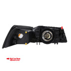 1999-2004 Ford Mustang New Edge Factory Style Headlights w/ Amber Reflectors (Chrome Housing / Clear Lens)