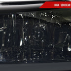 1999-2004 Ford Mustang New Edge LED Bar Factory Style Headlights with Amber Reflector (Chrome Housing / Smoked Lens)