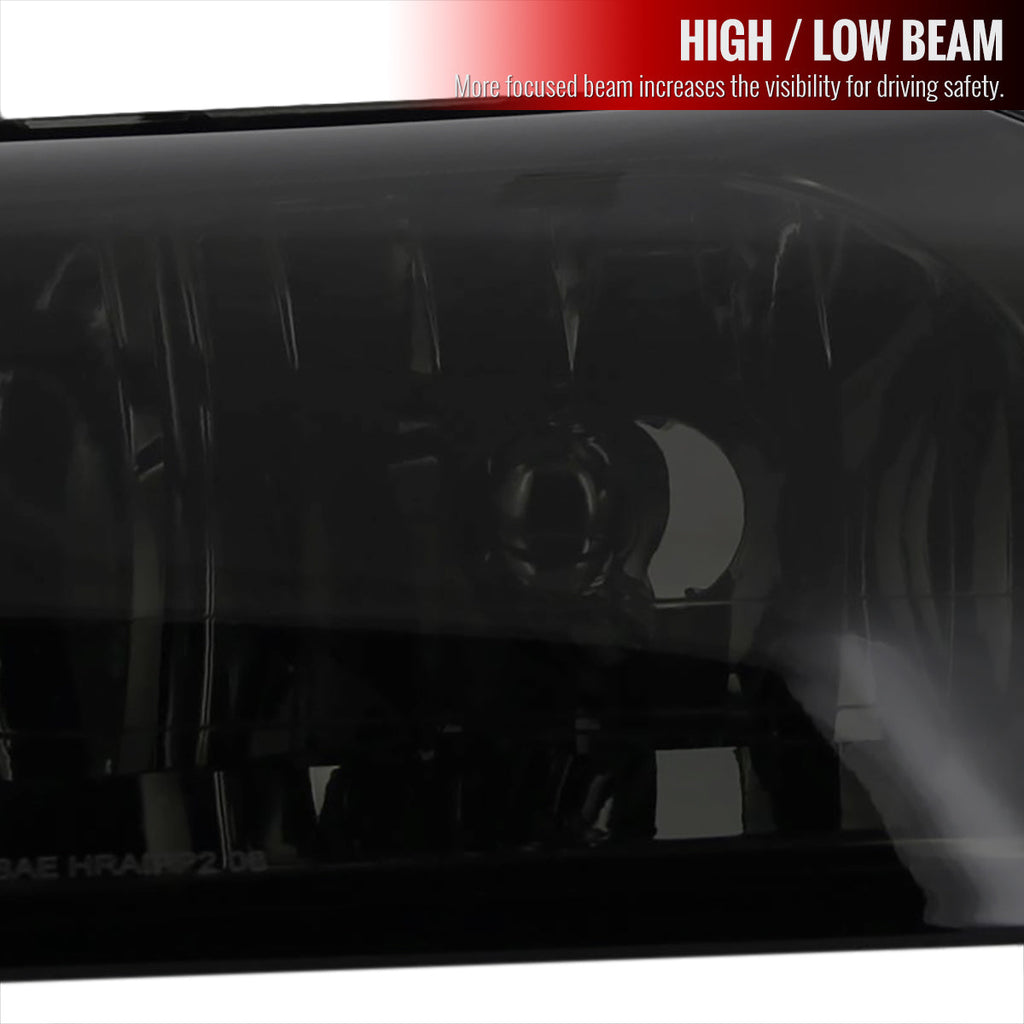 1999-2004 Ford Mustang New Edge Factory Style Headlights w/ Amber Reflectors (Chrome Housing / Smoked Lens)