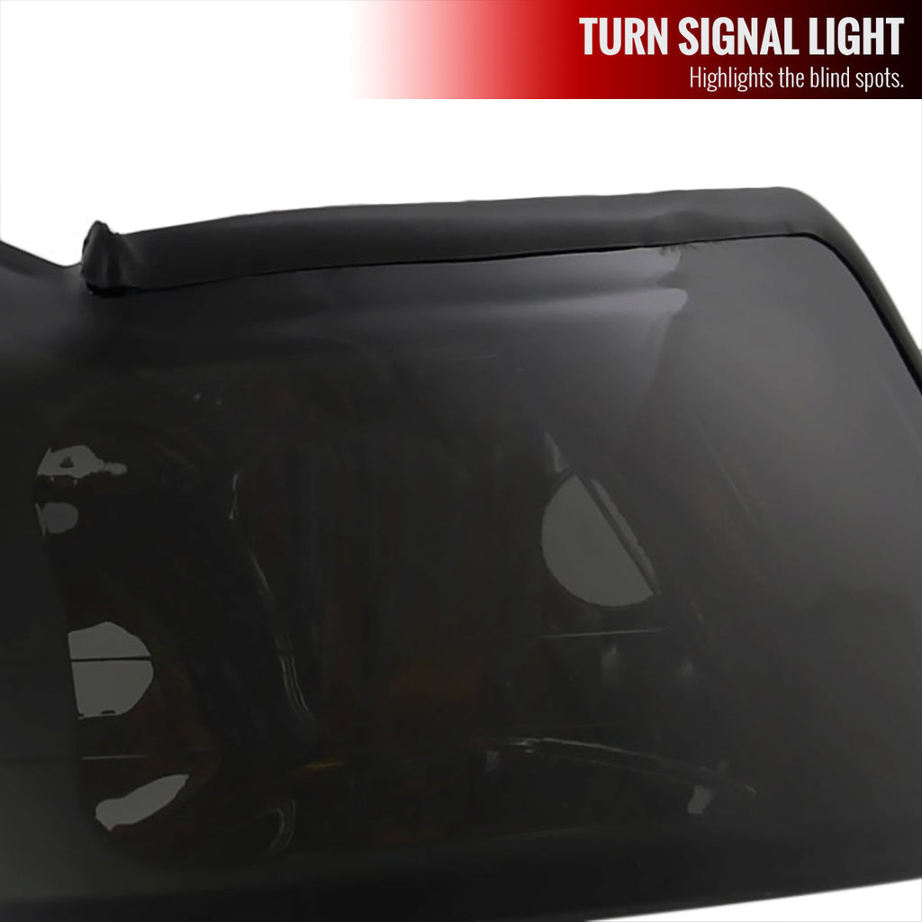 1999-2004 Ford Mustang New Edge Factory Style Headlights w/ Amber Reflectors (Chrome Housing / Smoked Lens)