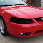1999-2004 Ford Mustang New Edge Factory Style Headlights w/ Amber Reflectors (Chrome Housing / Smoked Lens)