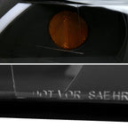 1999-2004 Ford Mustang New Edge LED Bar Factory Style Headlights with Amber Reflector (Matte Black Housing / Clear Lens)