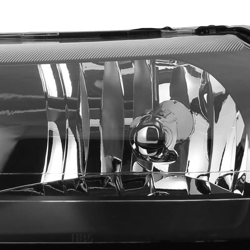 1999-2004 Ford Mustang New Edge Factory Style Headlights w/ Amber Reflectors (Matte Black Housing / Clear Lens)