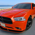 2011-2014 Dodge Charger LD Projector Headlights w/ LED DRL Light Strip Sequential Turn Signal and Side Marker (Chrome Housing / Clear Lens)