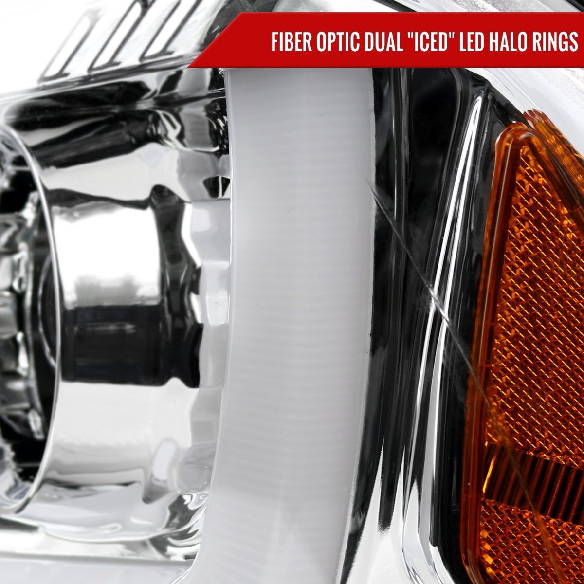 2011-2014 Dodge Charger LD Dual LED U-Bar Projector Headlights (Chrome Housing / Clear Lens)