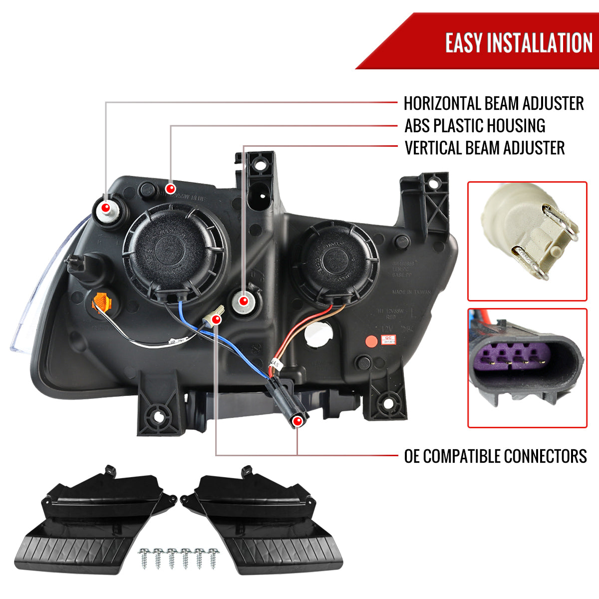 2011-2014 Dodge Charger LD Dual LED U-Bar Projector Headlights (Chrome Housing / Clear Lens)