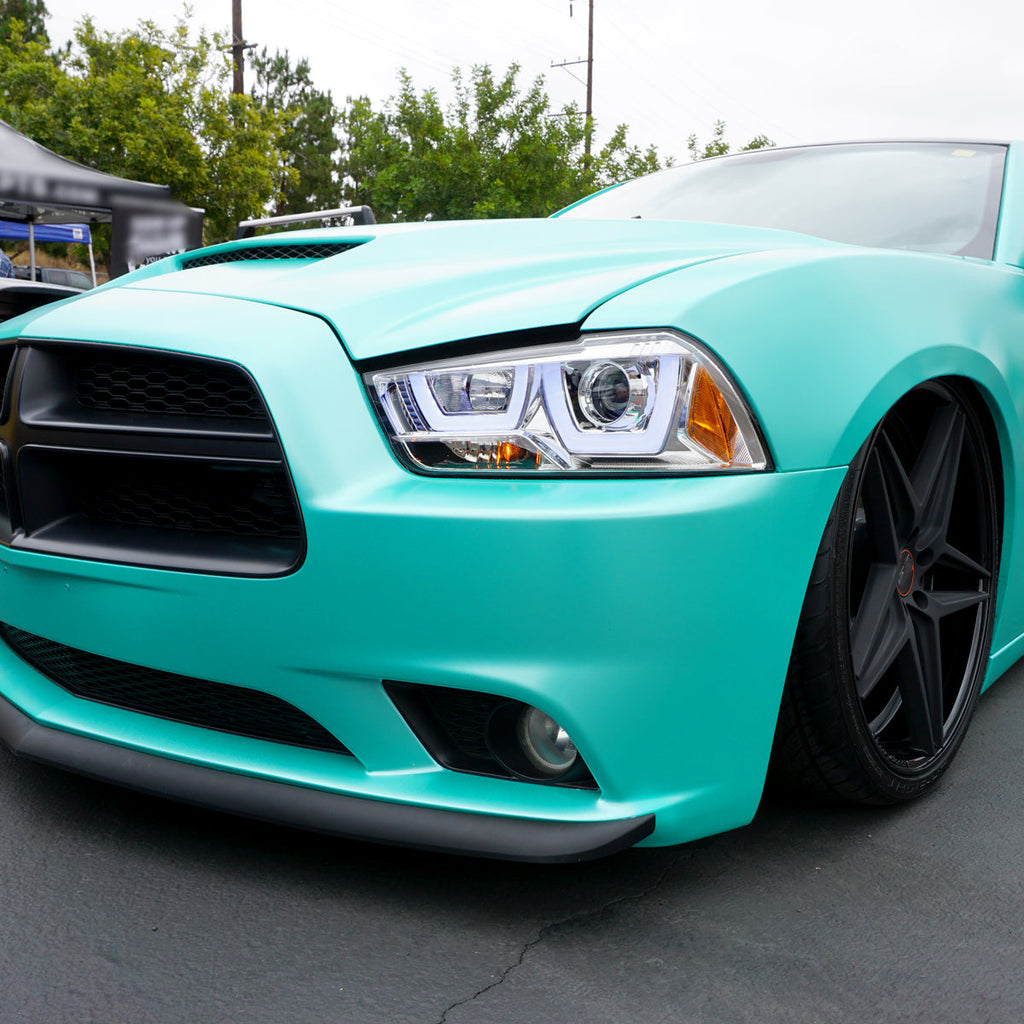 2011-2014 Dodge Charger LD Dual LED U-Bar Projector Headlights (Chrome Housing / Clear Lens)
