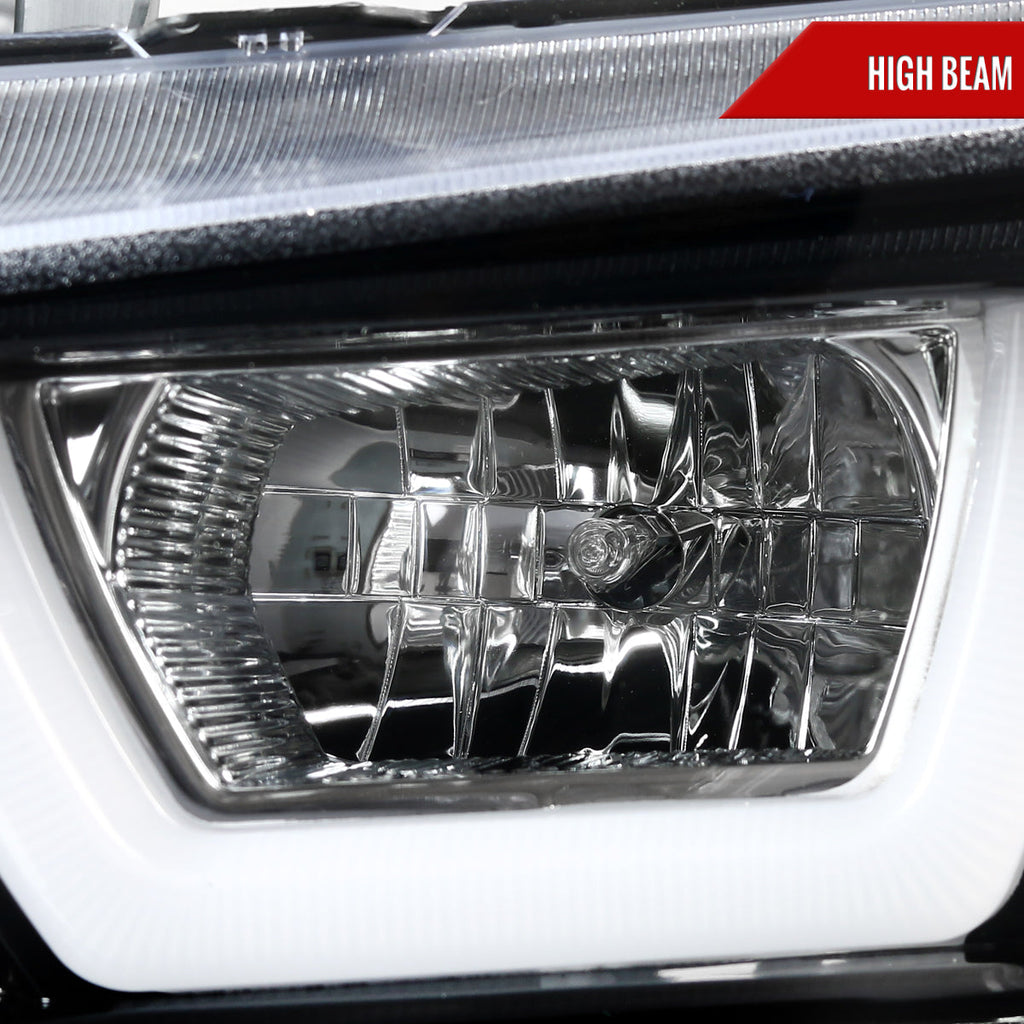 2011-2014 Dodge Charger LD Dual LED U-Bar Projector Headlights (Jet Black Housing / Clear Lens)