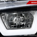 2011-2014 Dodge Charger LD Dual LED U-Bar Projector Headlights (Jet Black Housing / Clear Lens)