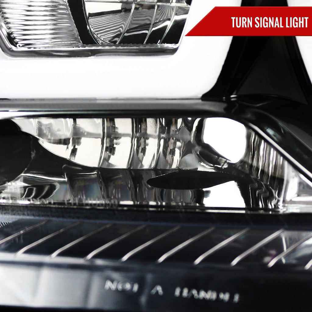 2011-2014 Dodge Charger LD Dual LED U-Bar Projector Headlights (Jet Black Housing / Clear Lens)