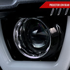 2011-2014 Dodge Charger LD Dual LED U-Bar Projector Headlights (Glossy Black Housing / Smoked Lens)