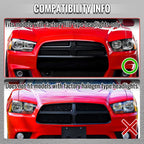 2011-2014 Dodge Charger LD HID Projector Headlights w/ LED DRL Light Strip Sequential Turn Signal and Side Marker (Black Housing / Clear Lens)