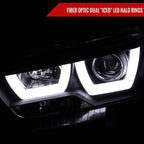 2011-2014 Dodge Charger LD Dual Halo Projector Headlights (Matte Black Housing / Clear Lens)